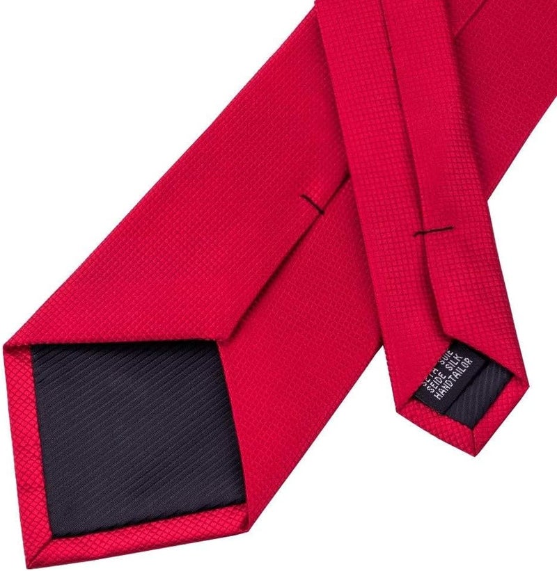 Dubulle Mens Tie Set Solid Paisley Silk Striped Necktie for Men with Cufflinks Tie and Pocket Square - Image 4